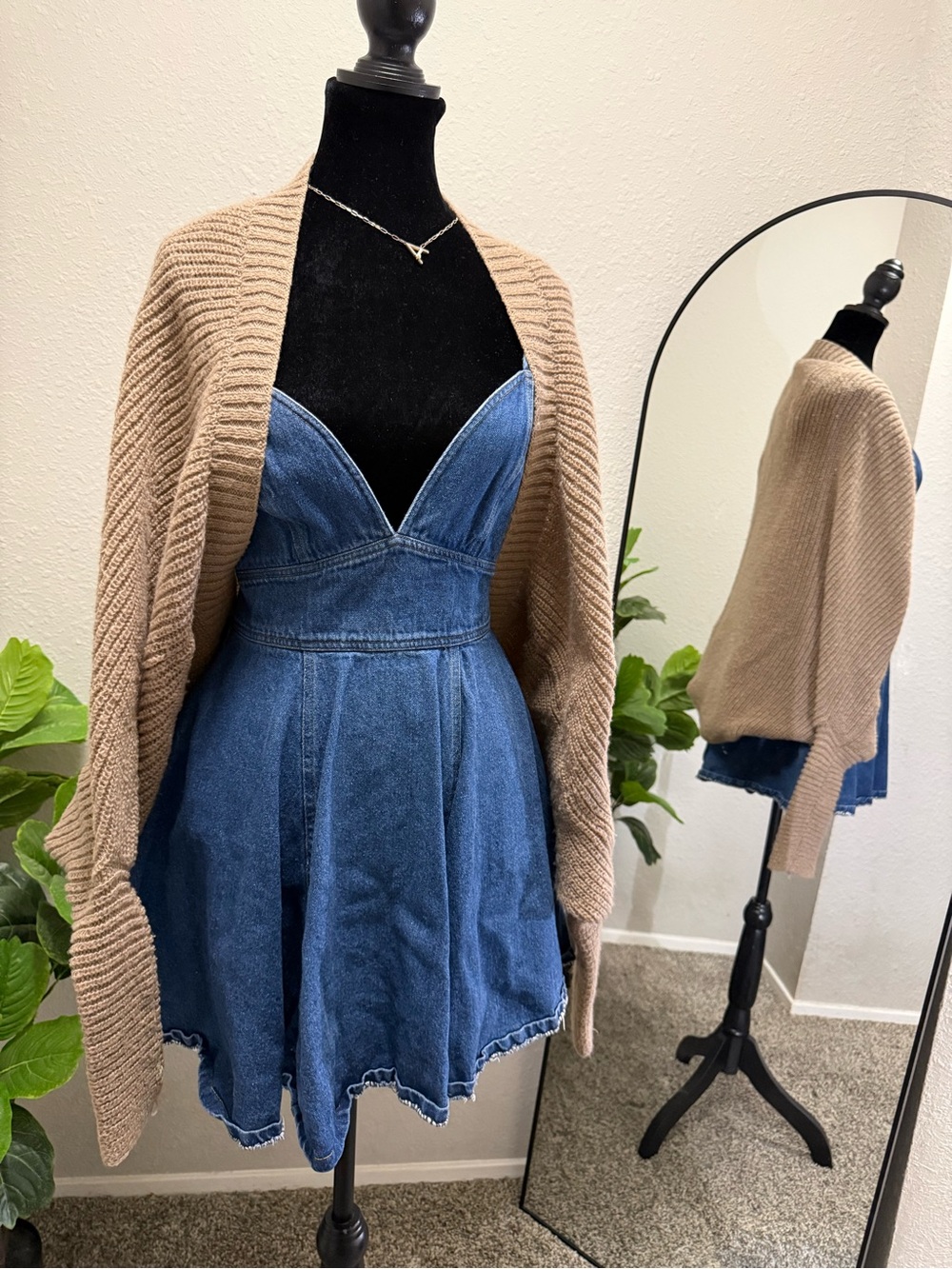 SHEIN Taupe Knit Shrug
